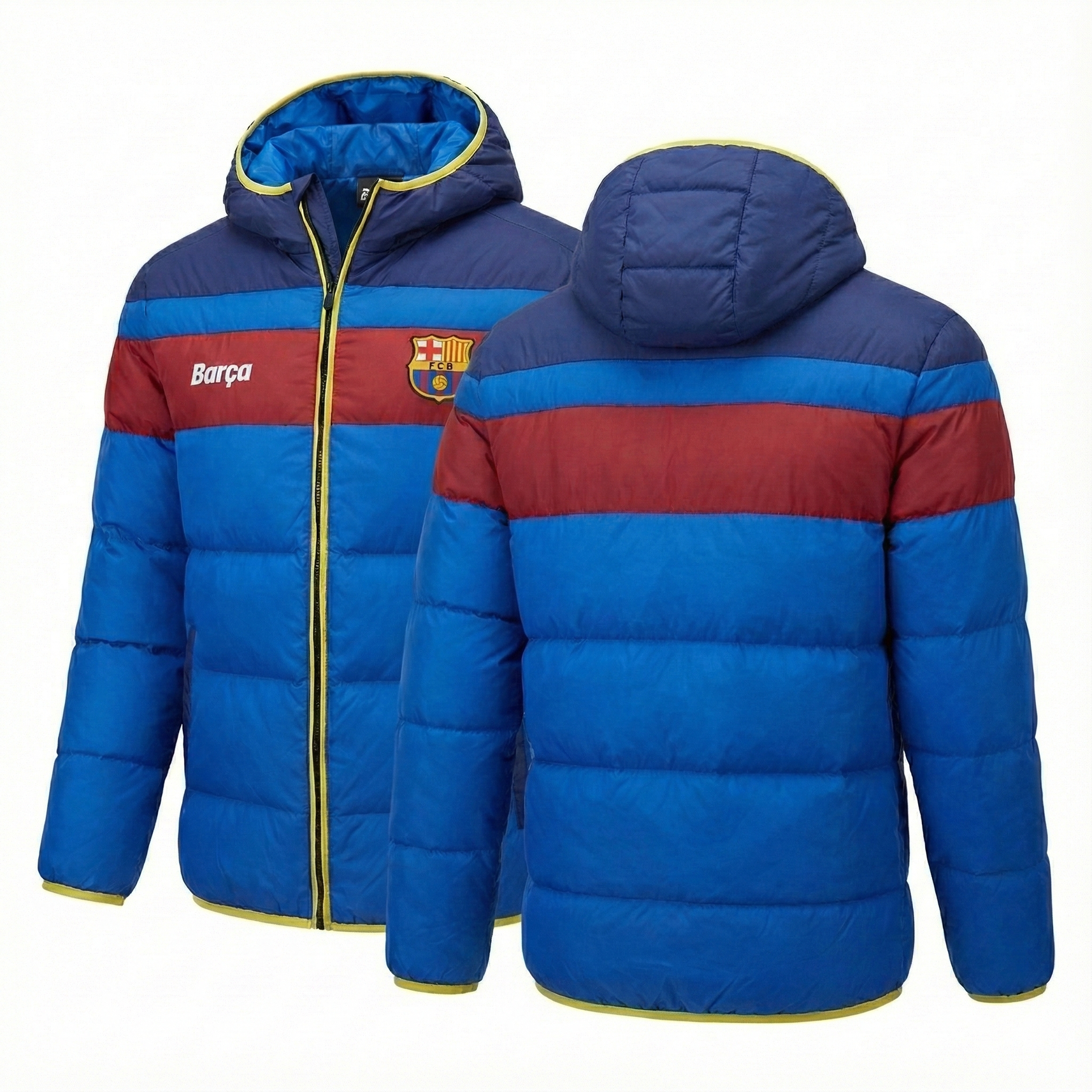 FC Barcelona Red And Blue Stripes Winter Thickened Jacket