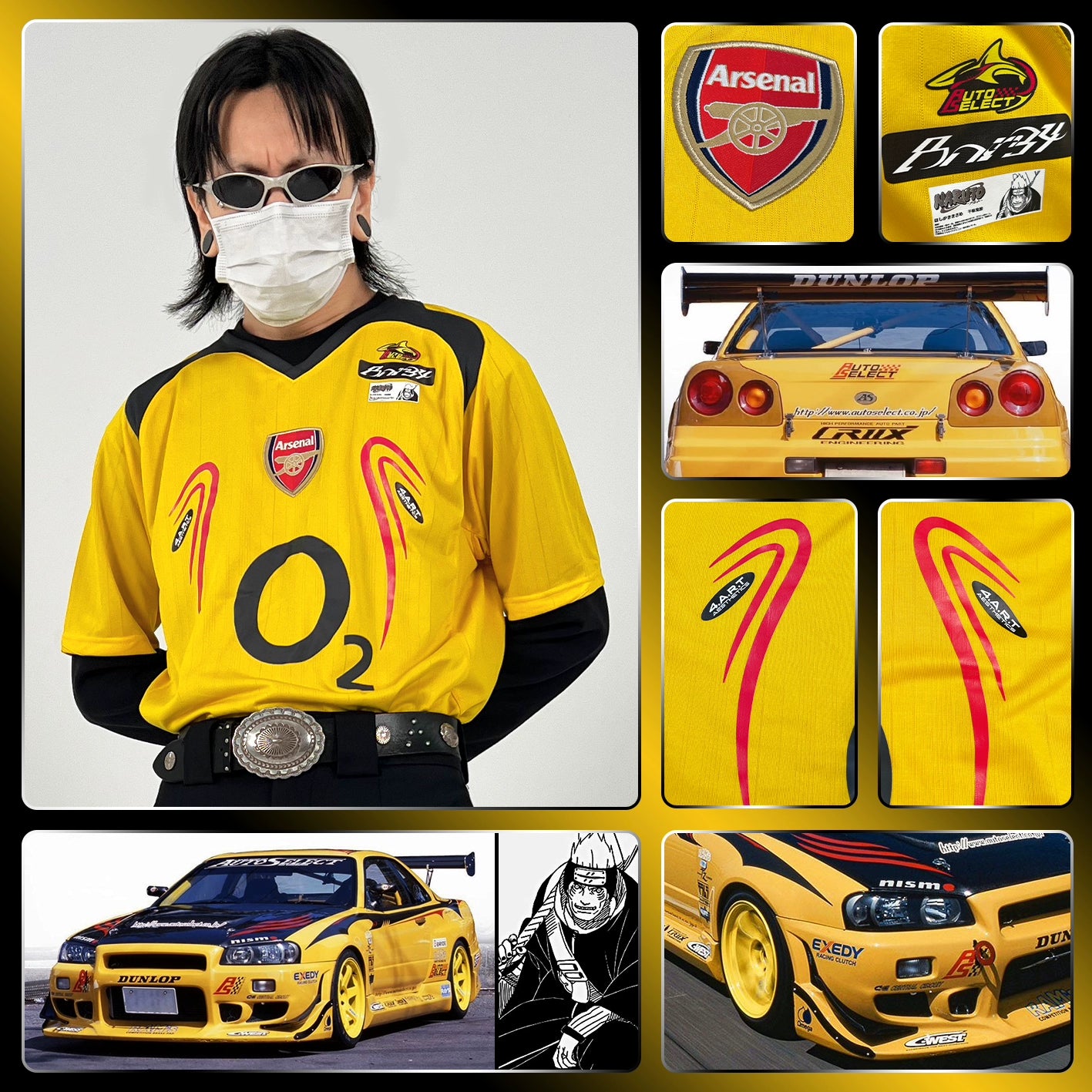 Arsenal X Ghost Shark Auto Select Nissan GTR R34 0506 Jersey