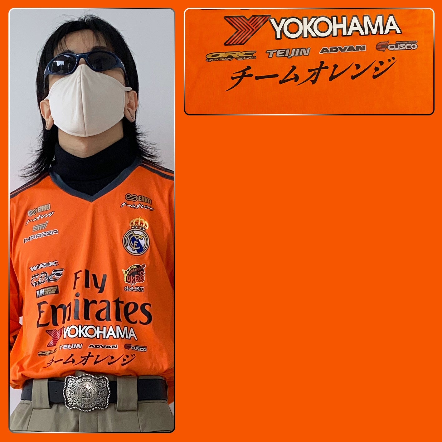 Real Madrid X Subaru SUBARU GDB D1GP Team Orange Jersey